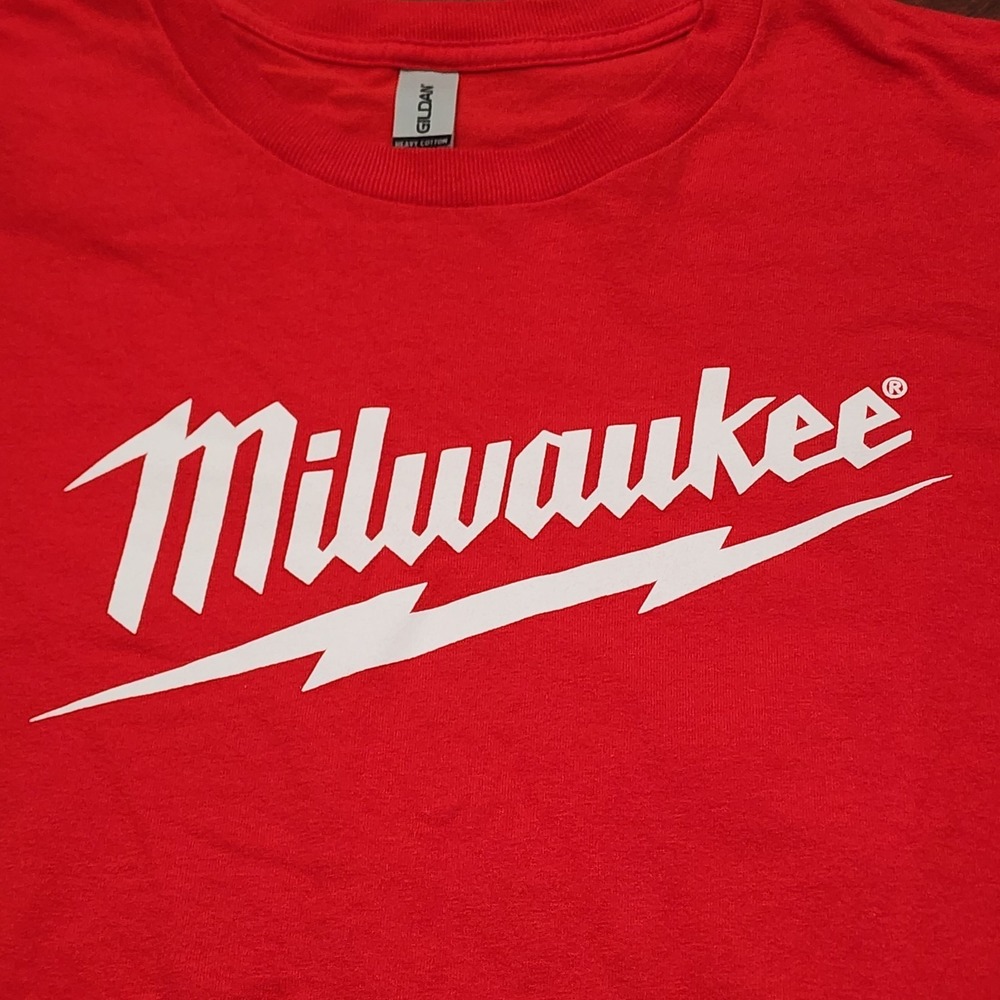 Milwaukee Tools Men's 2XL T-Shirt Cotton Red My Tool Last Longer Than Your Tool - Picture 4 of 8